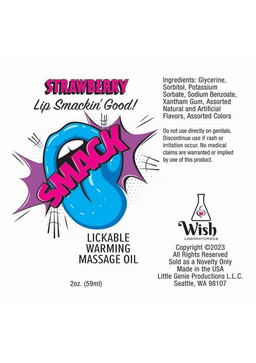 Load image 1 in gallery view. Smack Lickable Massage Oil 2oz - Strawberry