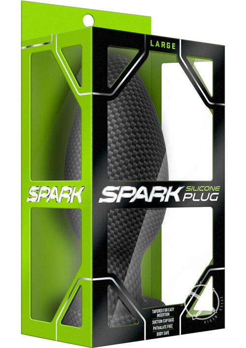 Load image 1 in gallery view. Spark Silicone Butt Plug - Large - Carbon Fiber - Black - Large