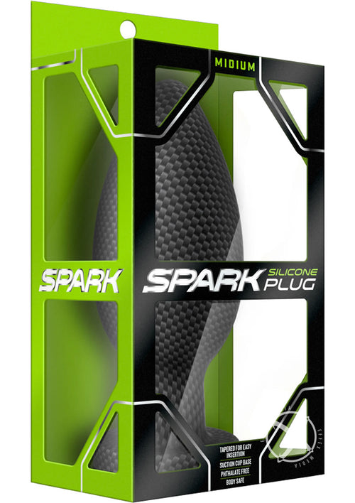 Load image 1 in gallery view. Spark Silicone Butt Plug - Medium - Carbon Fiber - Black - Medium