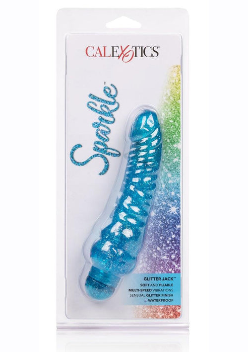 Load image 1 in gallery view. Sparkle Glitter Jack Vibrator Waterproof - Blue - 5.75in