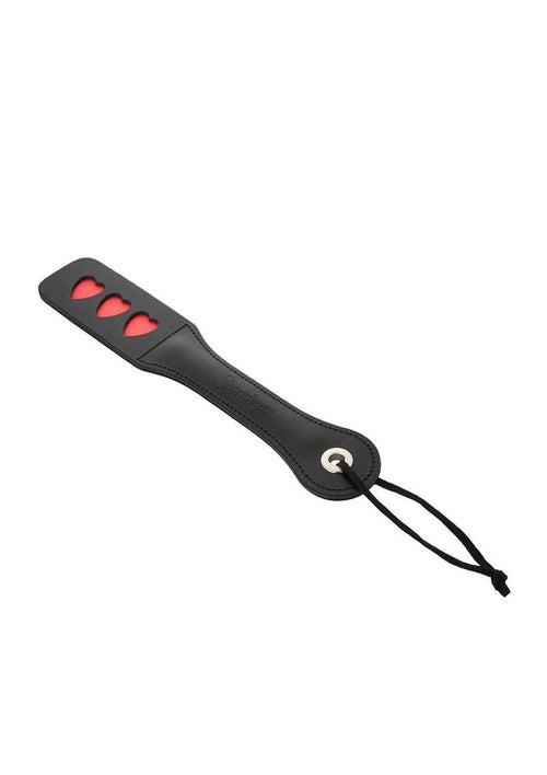 Load image 1 in gallery view. Sportsheets Leather Heart Impression Paddle - Black - 12in