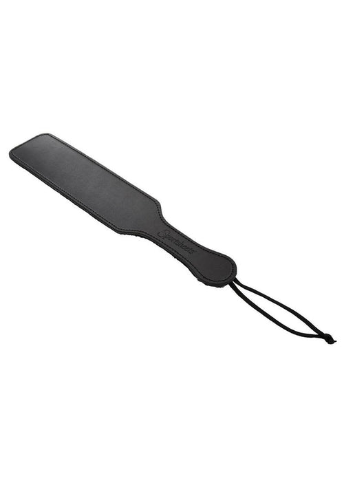 Load image 1 in gallery view. Sportsheets Leather Paddle with Fur - Black