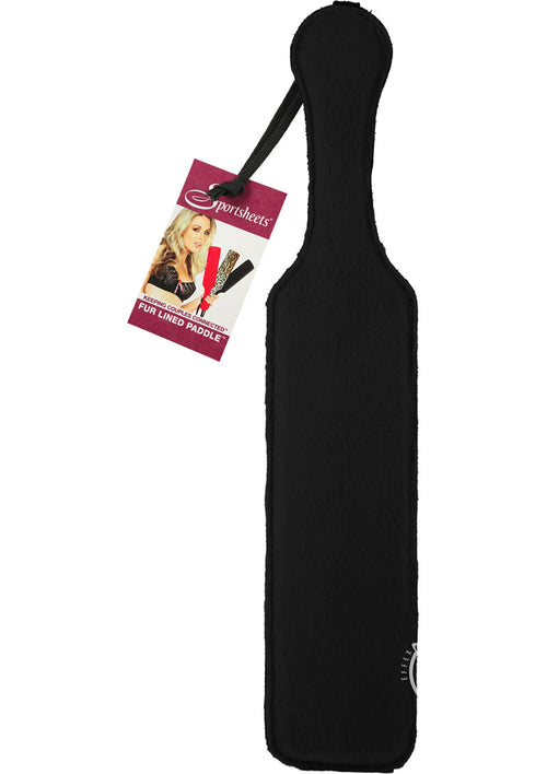 Load image 1 in gallery view. Sportsheets Leather Paddle with Fur - Black