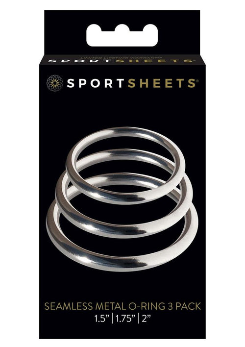 Load image 1 in gallery view. Sportsheets Metal O Ring Cock Ring - Metal/Silver - 3 Pack