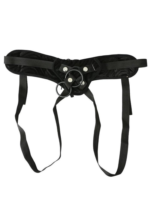 Load image 1 in gallery view. Sportsheets Vibrating Raven Corsette Strap-On Adjustable Harness - Black