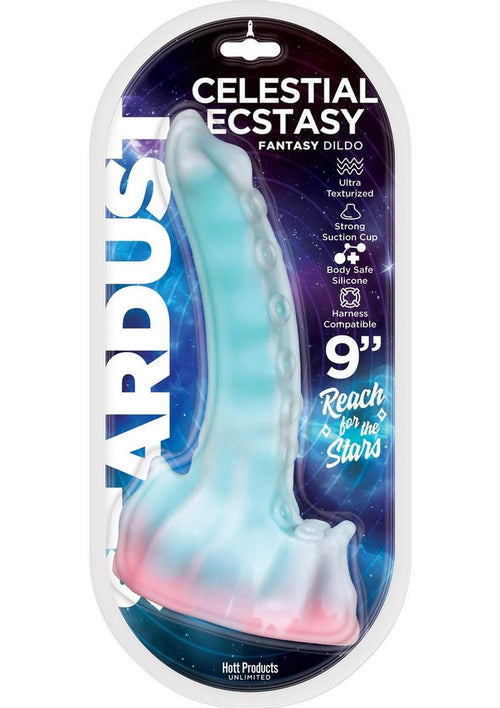 Load image 1 in gallery view. Stardust Celestial Ecstasy Silicone Dildo with Suction Cup - Multicolor - 9in