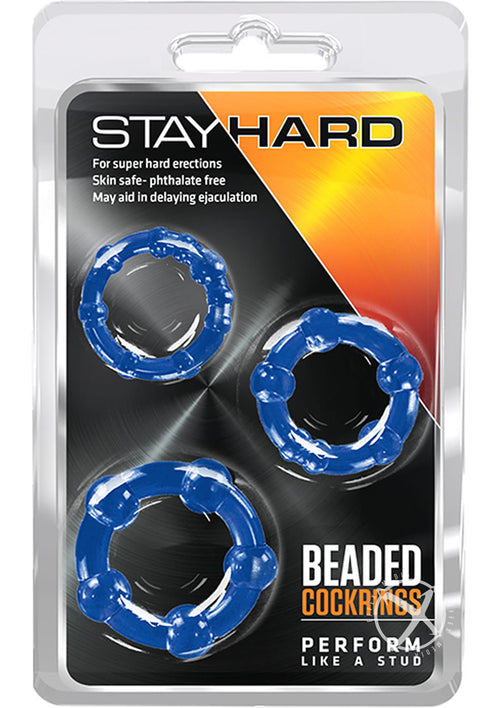 Load image 1 in gallery view. Stay Hard Beaded Cock Rings (3 Sizes - Blue