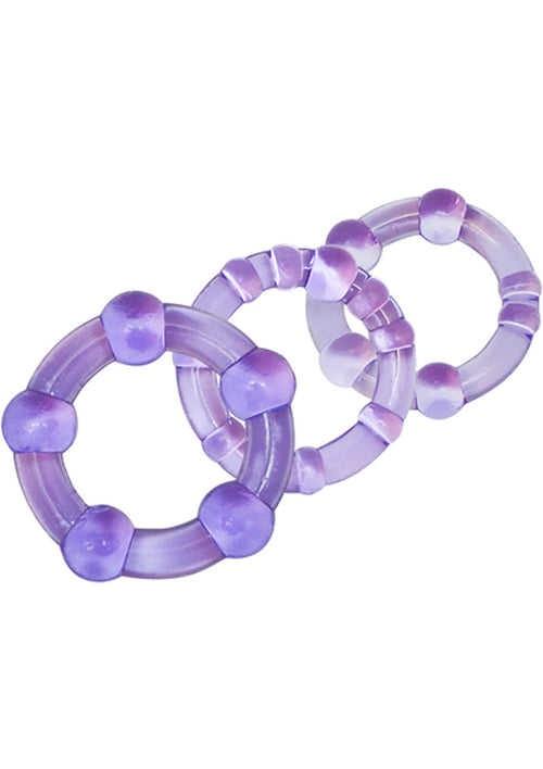 Load image 1 in gallery view. Stay Hard Beaded Cock Rings (3 Sizes - Purple