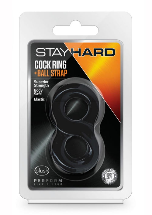 Load image 1 in gallery view. Stay Hard Cock Ring and Ball Strap - Black