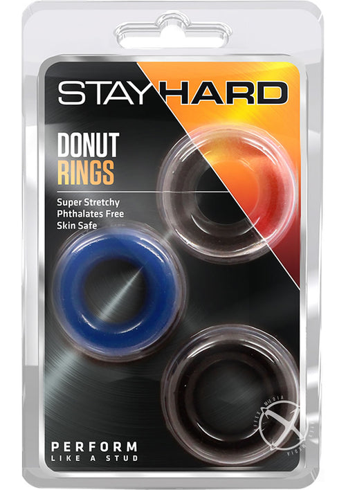 Load image 1 in gallery view. Stay Hard Donut Cock Rings - Assorted - Assorted Colors