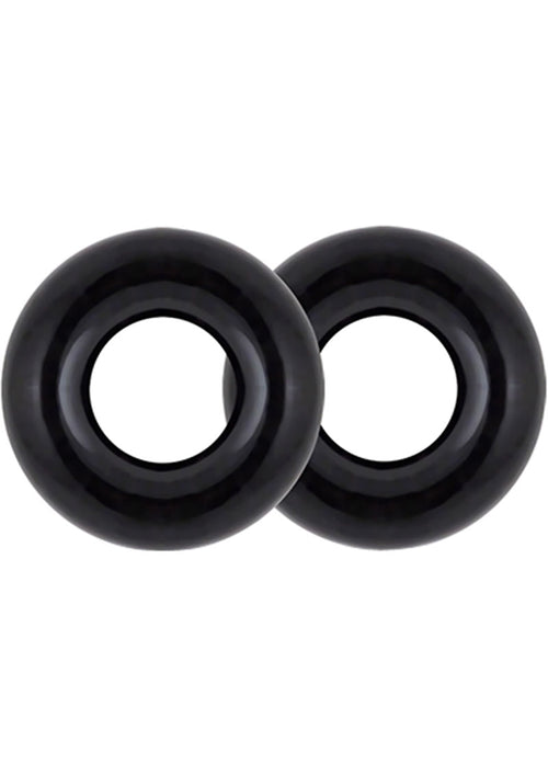 Load image 1 in gallery view. Stay Hard Donut Rings Oversized - Black - 2 Pack