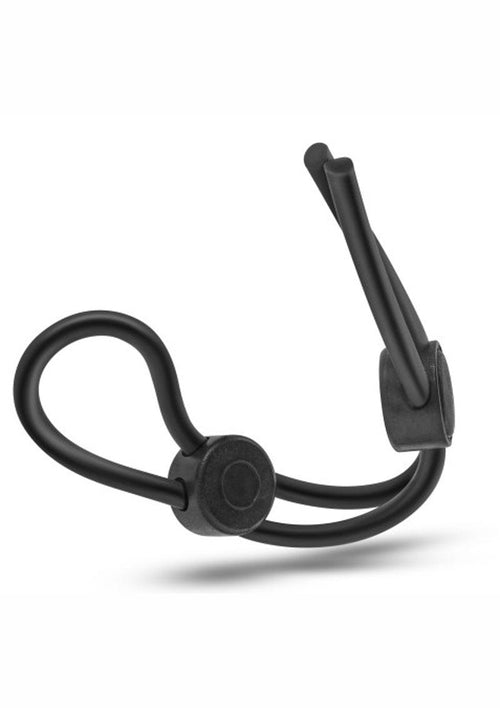 Load image 1 in gallery view. Stay Hard Silicone Double Loop Cock Ring - Black