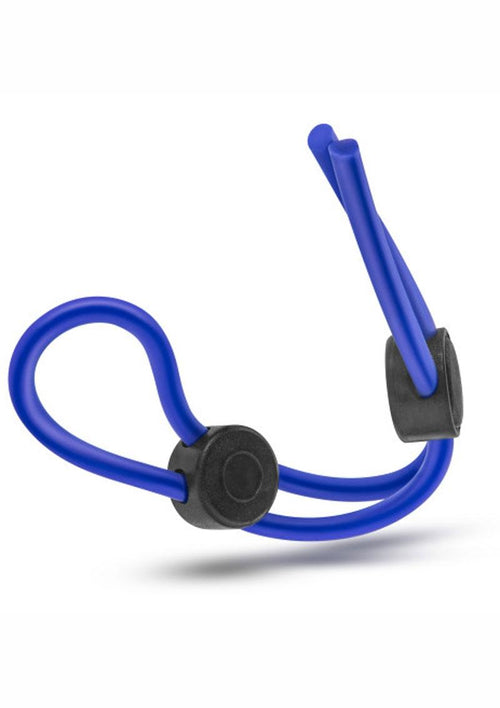 Load image 1 in gallery view. Stay Hard Silicone Double Loop Cock Ring - Blue