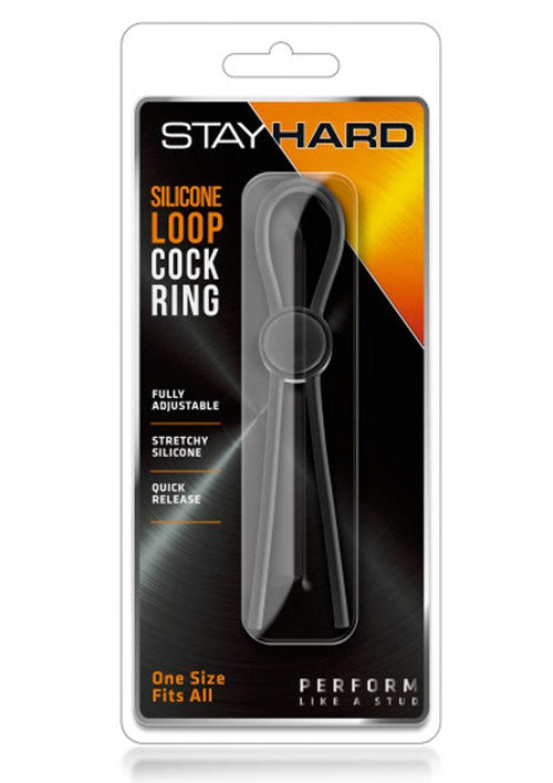 Load image 1 in gallery view. Stay Hard Silicone Loop Cock Ring - Black