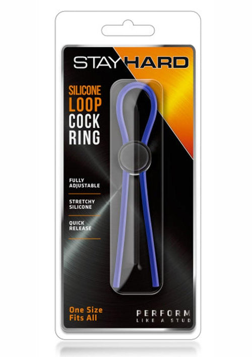Load image 1 in gallery view. Stay Hard Silicone Loop Cock Ring - Blue