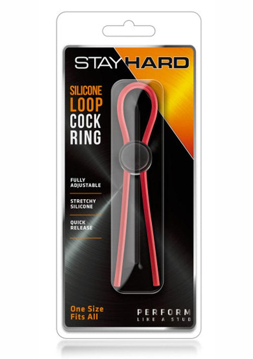 Load image 1 in gallery view. Stay Hard Silicone Loop Cock Ring - Red