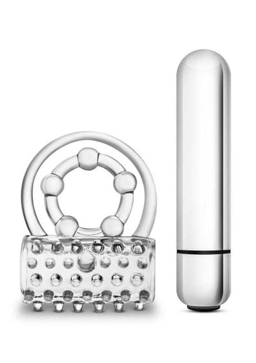 Load image 1 in gallery view. Stay Hard Vibrating Super Clitifier Cock Ring with Bullet - Clear