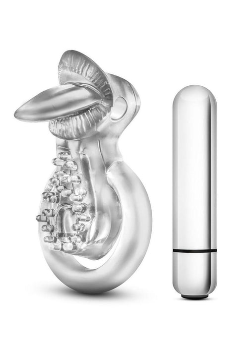 Load image 1 in gallery view. Stay Hard Vibrating Tongue Ring - Clear/Silver
