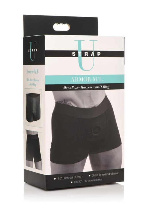 Load image 1 in gallery view. Strap U Armor Mens Boxer Harness with O-Ring - Black - Large/Medium