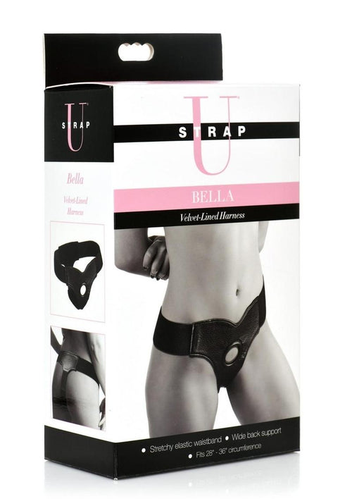 Load image 1 in gallery view. Strap U Bella Velvet-Lined Elastic Strap-On Harness - Black