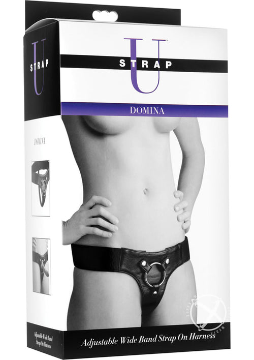 Load image 1 in gallery view. Strap U Domina Adjustable Wide Band Strap-On Harness - Black