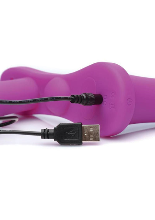 Load image 1 in gallery view. Strap U Double Take Double Penetration Rechargeable Silicone Vibrating Strap-On Harness STRAP U