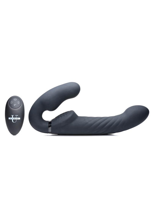 Load image 1 in gallery view. Strap U Ergo-Fit Twist Silicone Inflatable Rechargeable Strapless Strap-On - Black