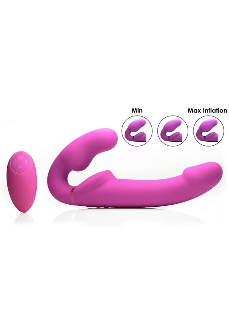 Strap U Evoke Ergo Fit Inflatable and Vibrating Silicone Strapless Strap-On with Remote Control STRAP U