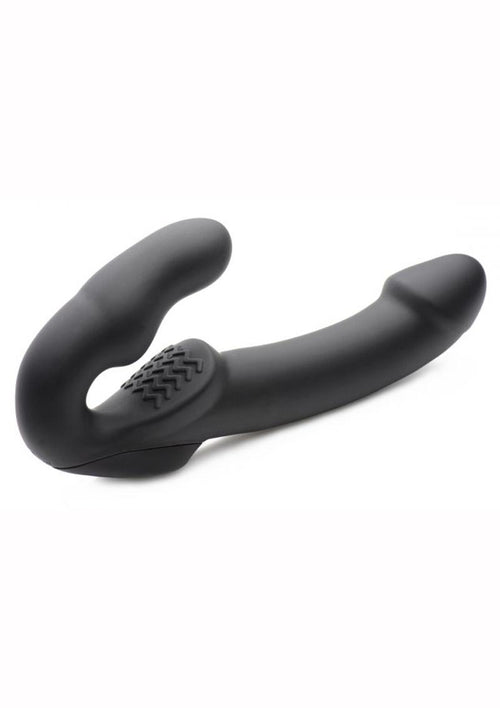 Load image 1 in gallery view. Strap U Evoke Super Charged Rechargeable Silicone Vibrating Strapless Strap-On - Black