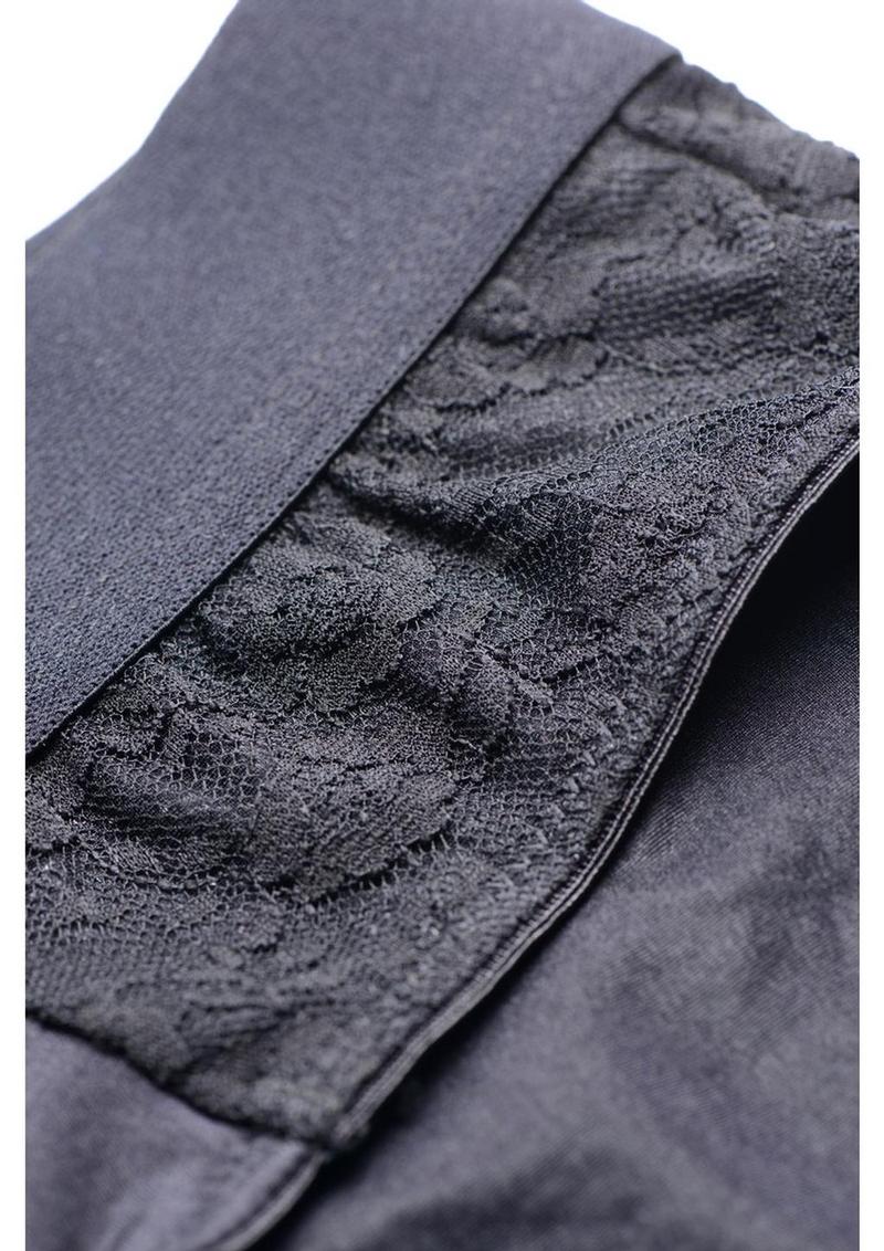 Strap U Lace Envy Black Crotchless Panty Harness - L/XL STRAP U