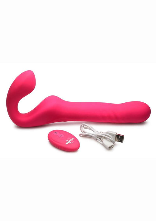 Load image 1 in gallery view. Strap U Mighty-Thrust Thrusting and Vibrating Strapless Strap-On with Remote Control STRAP U