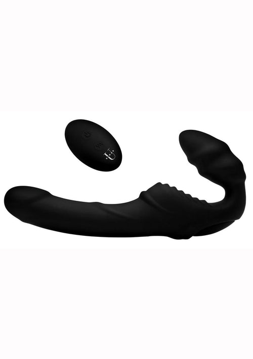 Load image 1 in gallery view. Strap U Pro Rider Rechargeable Silicone Strapless Strap-On with Remote Control - Black