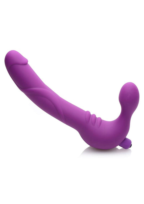 Load image 1 in gallery view. Strap U Royal Revolver Vibrating Silicone Strapless Strap-On - Black/Purple