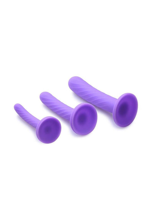 Load image 1 in gallery view. Strap U Tri-Play 3 Piece Silicone Dildo STRAP U