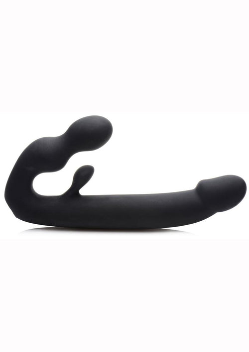 Load image 1 in gallery view. Strap U Tri-Volver Rechargeable Silicone Strapless Strap-On - Black