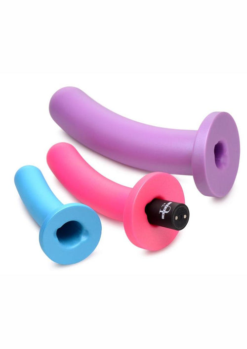 Load image 1 in gallery view. Strap U Triple Peg 28x Vibrating Rechargeable Silicone Dildo Set with Remote Control STRAP U