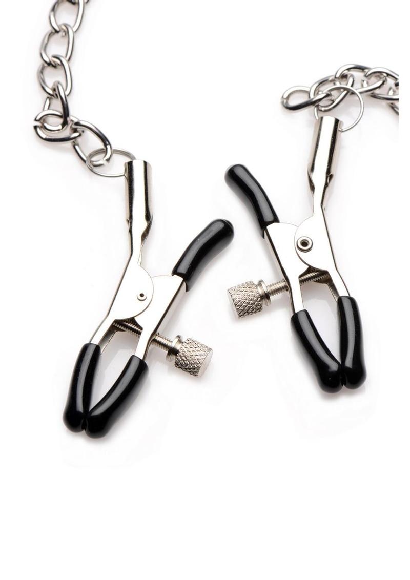 Strict Black Silicone Bit Gag with Nipple Clamps STRICT