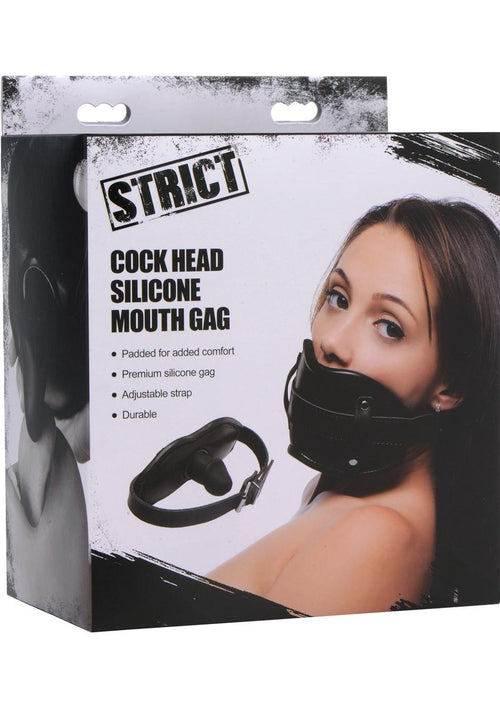 Load image 1 in gallery view. Strict Cock Head Silicone Mouth Gag - Black