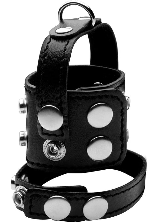 Load image 1 in gallery view. Strict Cock Strap and Ball Stretcher - Black