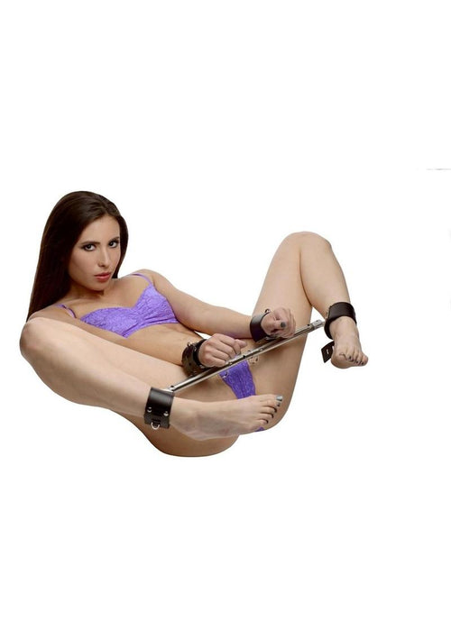 Load image 1 in gallery view. Strict Leather Adjustable Swiveling Spreader Bar with Leather Cuffs Strict Leather