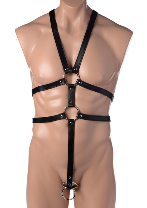 Load image 1 in gallery view. Strict Male Body Harness - Black - One Size