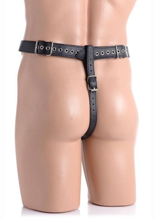 Load image 1 in gallery view. Strict Male Chastity Harness with Silicone Anal Plug STRICT