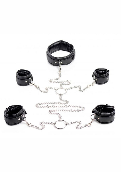 Load image 1 in gallery view. Strict Slave Bondage Shackle - Black/Metal - Set