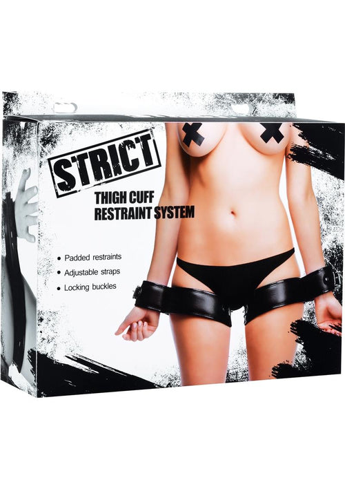 Load image 1 in gallery view. Strict Thigh Cuff Restraint System - Black