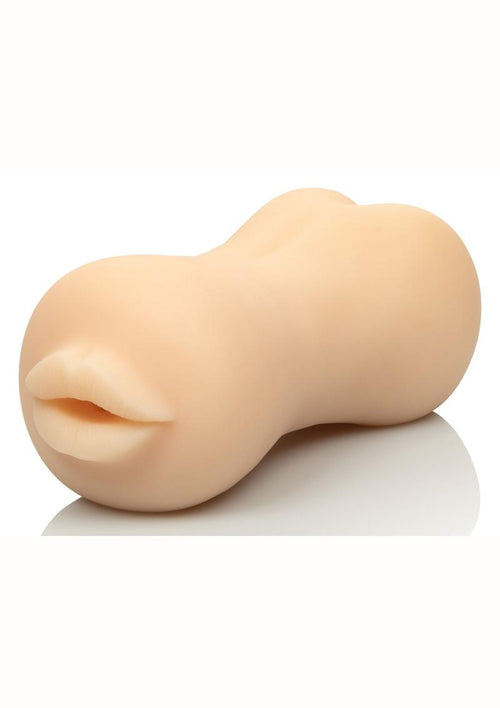 Load image 1 in gallery view. Stroke It Realistic Dual Ended Stroker - Mouth and Ass - Ivory/Vanilla