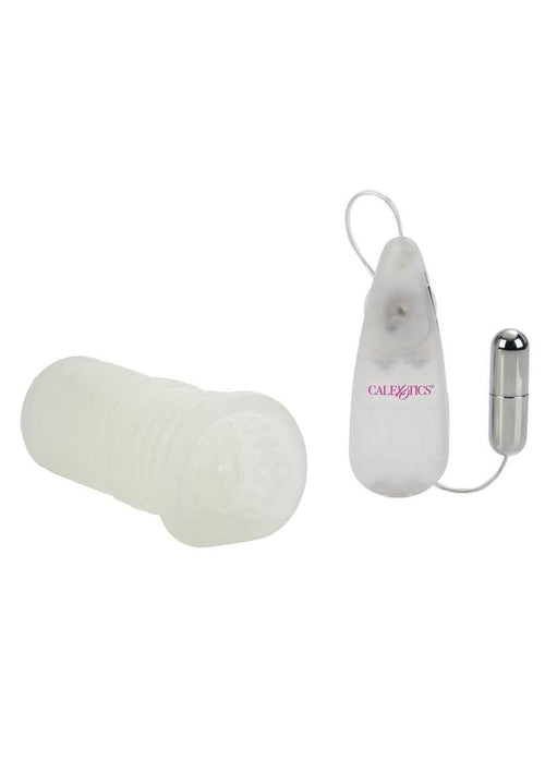 Load image 1 in gallery view. Sue Johanson Glow In The Dark Vibrating Super Head Honcho Masturbator - Glow In The Dark/White