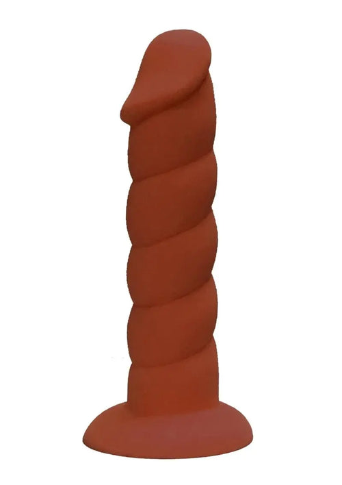 Load image 1 in gallery view. Suga' Daddy Silicone Dildo - Brown/Chocolate - 7in
