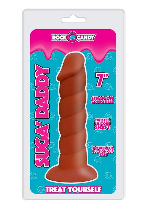 Load image 1 in gallery view. Suga' Daddy Silicone Dildo - Brown/Chocolate - 7in