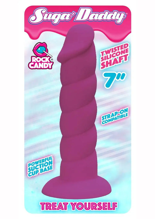 Load image 1 in gallery view. Suga' Daddy Silicone Dildo - Purple - 7in