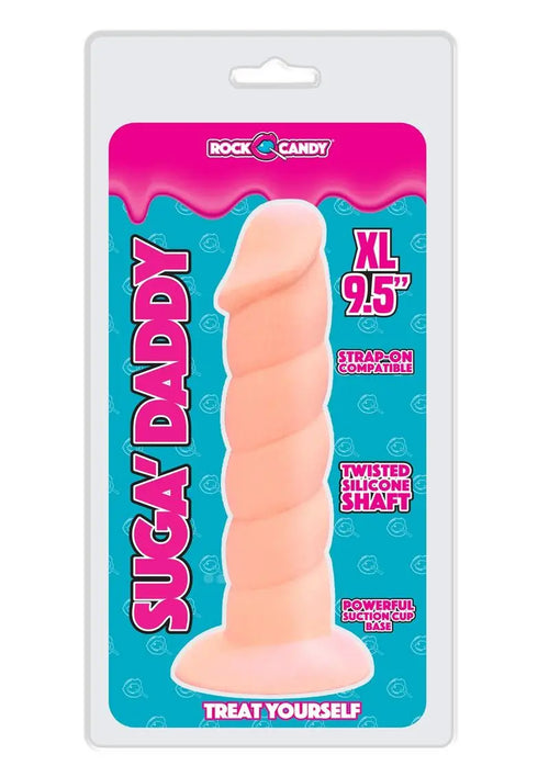 Load image 1 in gallery view. Suga' Daddy Silicone Dildo - Flesh/Vanilla - 9.5in